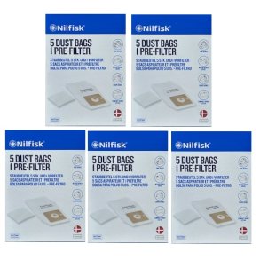 5 PAKKER NILFISK Coup, Compact , GO 60/66 stvsugerposer Original - TILBUD